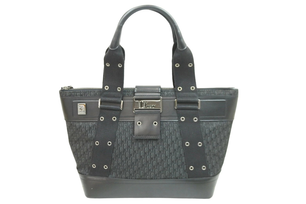 Christian Dior tote bag Hobo Trotter canvas leather black